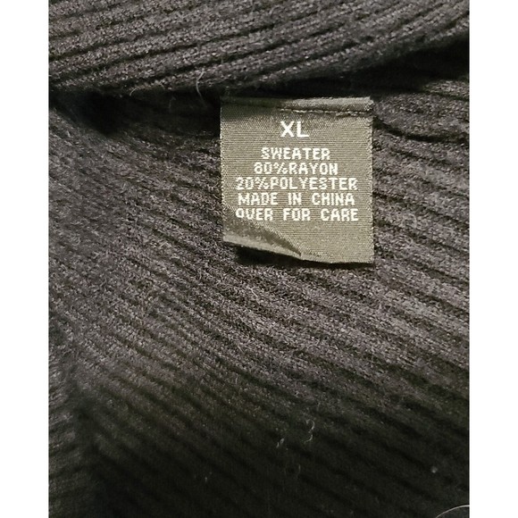 📦IZ Byer Sweater Juniors XL BLACK Long Sleeve Lace Up Shoulder Rayon Blend - Picture 7 of 8